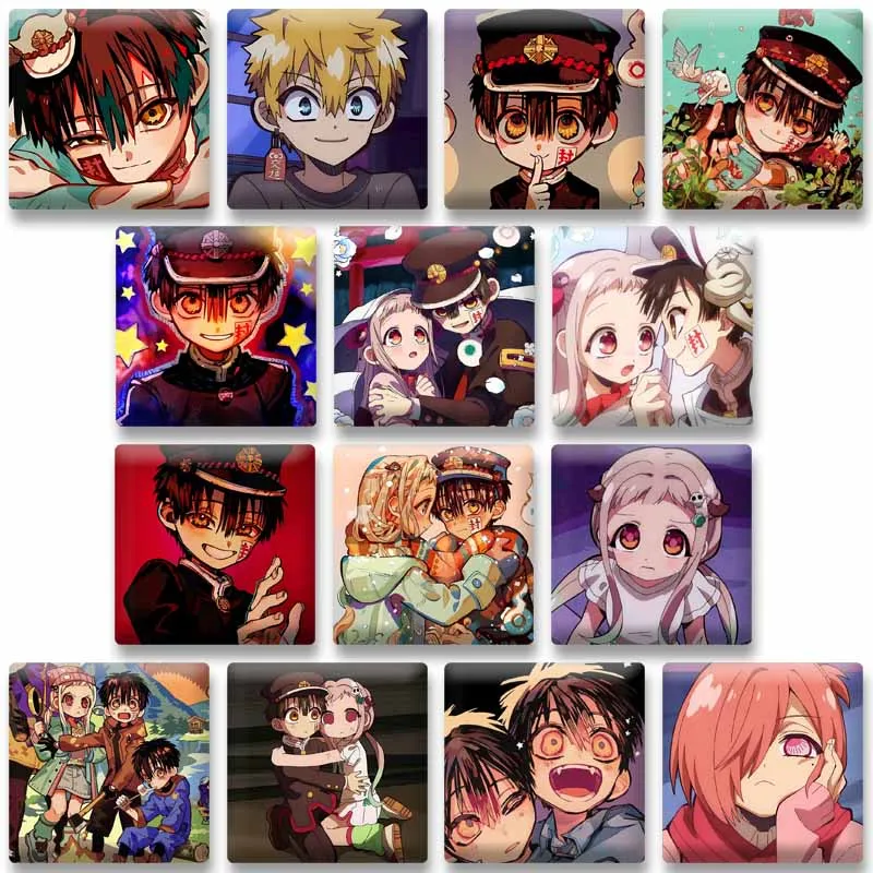 

Toilet-Bound Hanako-Kun Customizable Square Brooches Cute Anime Pins Creative Cartoon Jewelry Badges Hat Bag Decor Accessories