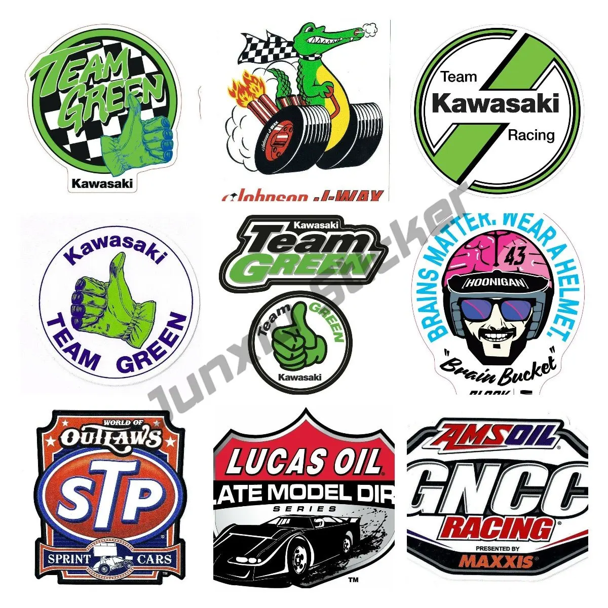 

Retro JAPAN Motocross Racing Decals / Stickers die cut lot of OIL VINTAGE RACING Occlusion Scratch Decoration