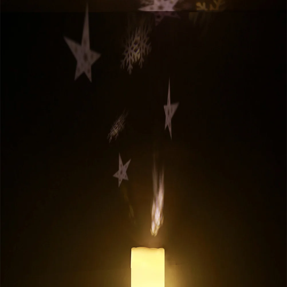 

Projection Lamp LED Projector Night Light Romantic Candles Without Real Fire 20000 Hours Lifespan Timer Bedroom Living