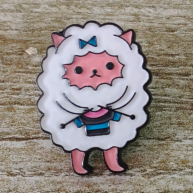 Alfileres de solapa de oveja bonitos, Pin esmaltado, dibujos animados divertidos para mochilas, maletín, insignias, broche para accesorios de ropa, regalos de moda