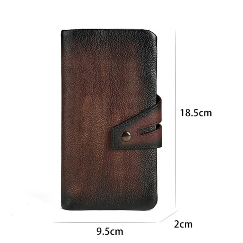 MOTAORA 2025 New Vintage Long Wallet for Women with Phone Pocket, Genuine Leather Multi-Card Slots Clutch Purse with Coin Zip