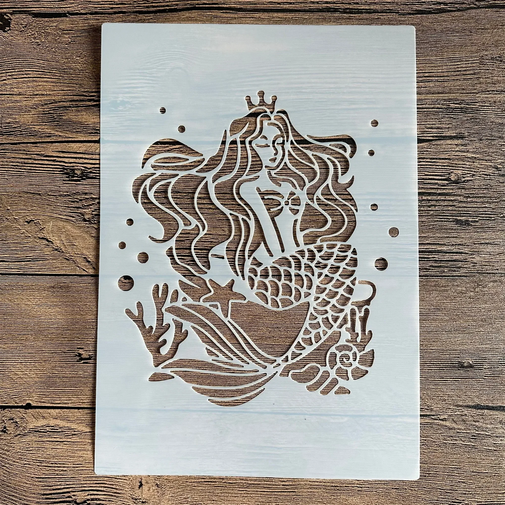 

A4 29 *21cm mermaid DIY Stencils Wall Painting Scrapbook Coloring Embossing Album Decorative Paper Card Template,wall