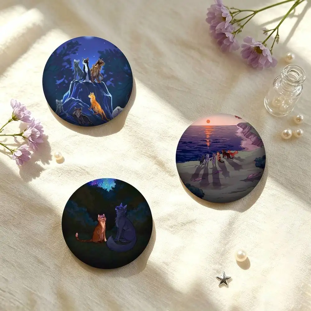 W-Wild Forest Warrior Cats 25mm 32mm 44mm 58mm 75mm Brooches Badges Pins for Accessories Gift