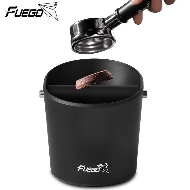 Fuego Coffee Knock Box 0.8L Shock-Absorbent Espresso Knock Box With Removable Knock Bar and Non-Slip Base Barista Accessories