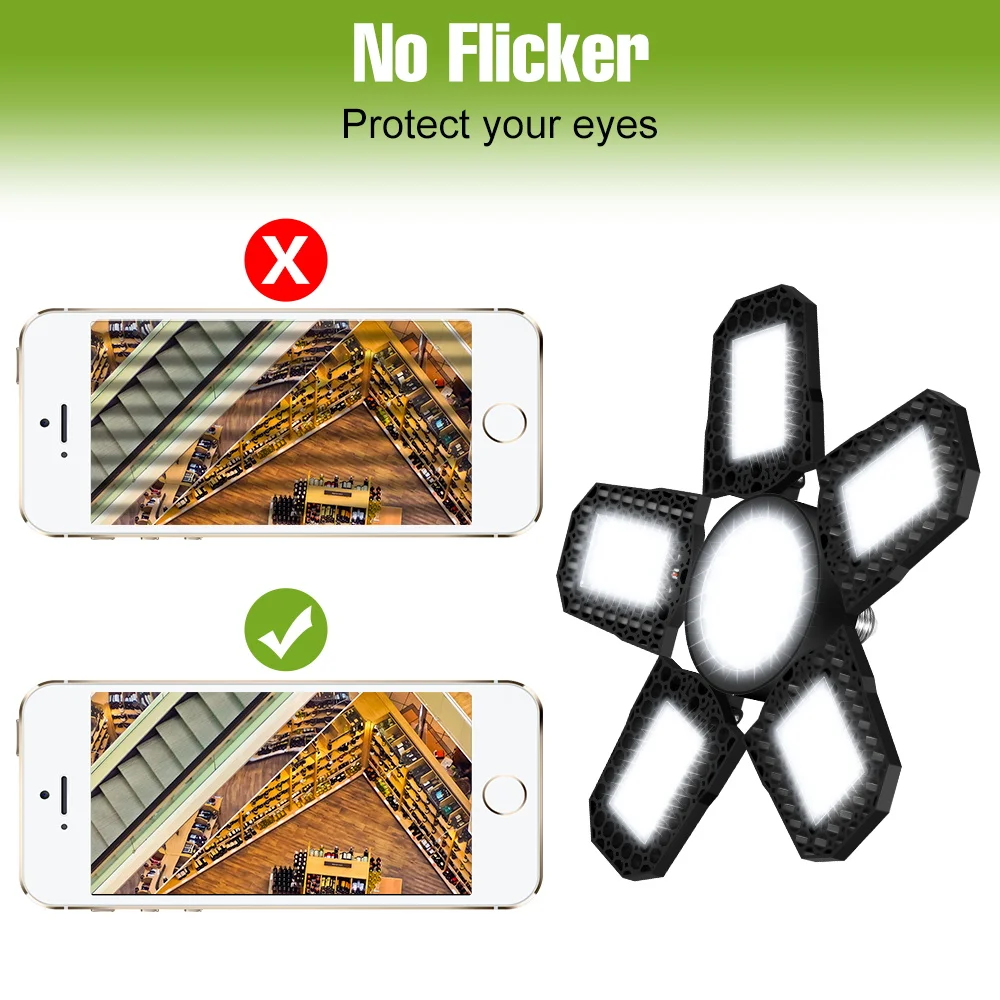 300 واط LED مصباح المرآب داخلي طوي 220 فولت وقوف السيارات مصابيح منطقة كبيرة E27 ورشة عمل مصابيح السقف مخزن الطابق السفلي الإضاءة #6