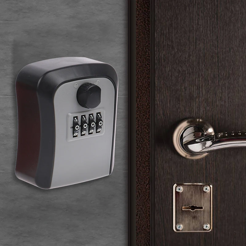 Wall-mounted key safe weatherproof No. 4 combination key storage lock box indoor and outdoor password key box key lock box