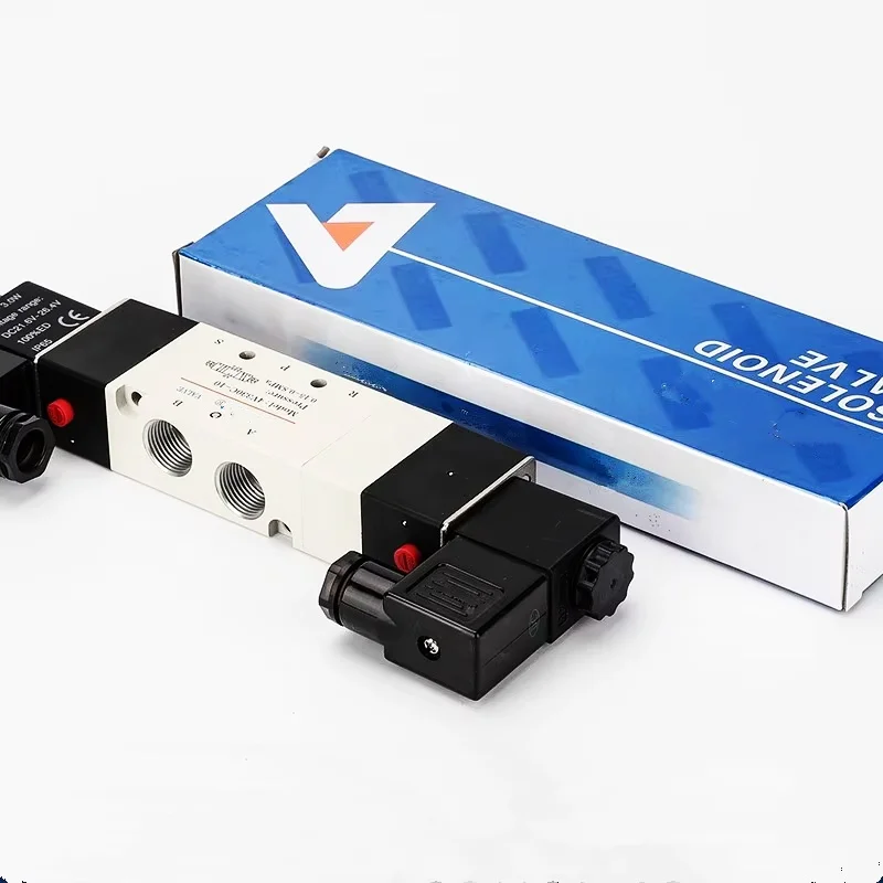 4V130C-06 4V230C-08 Solenoid valve Double headed Double control 5 Way 3 Position Power down hold Pneumatic directional valve