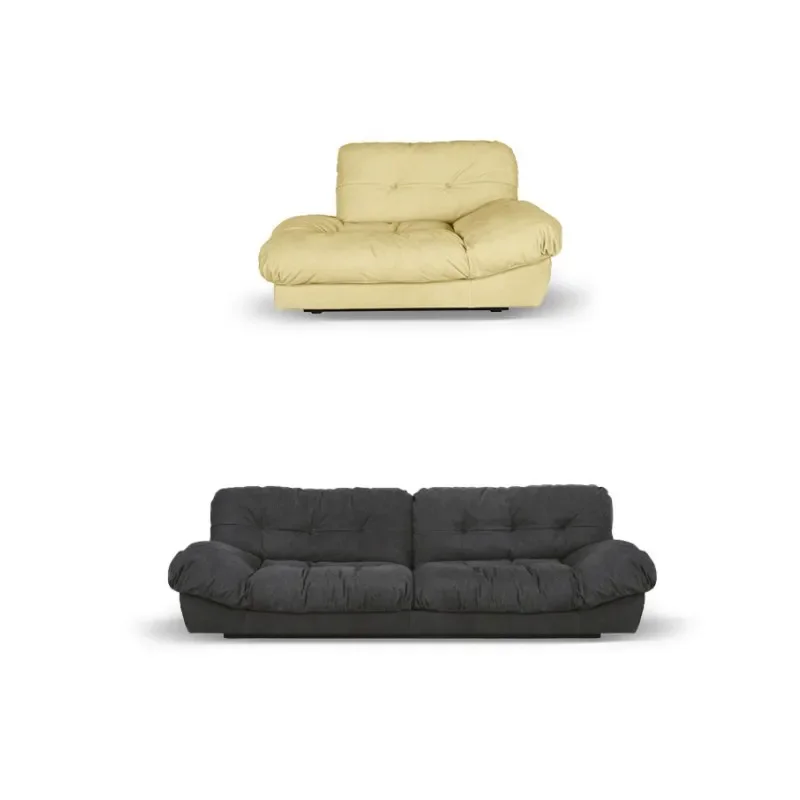 

Minimalist cloud sofa full leather living room small apartment lazy sofa