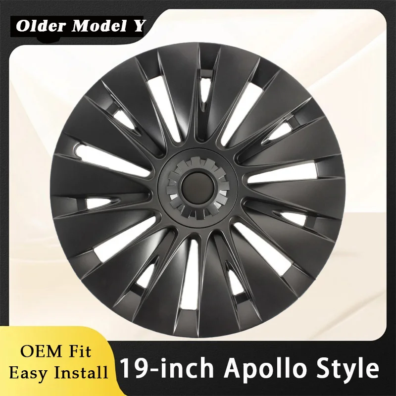 

4PCS Wheel Hub Cap Apollo Style For Tesla Old Model Y 19Inch Hubcap Performance Replacement Wheel Full Rim Cover Accessorie