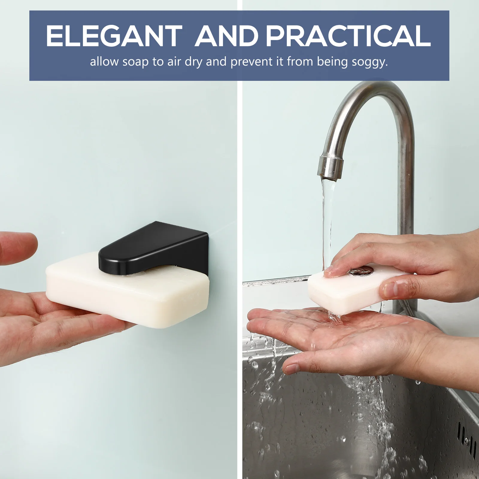 

Magnetic Soap Holder Kitchen Bathroom Black Adhesive Shower Rack Dish Travel Accessories Soggy ganizer