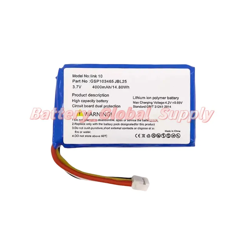 

For GSP103465 25 Link 10 Bluetooth Speaker Battery 3.7V 4000mAh 1 PCS New -