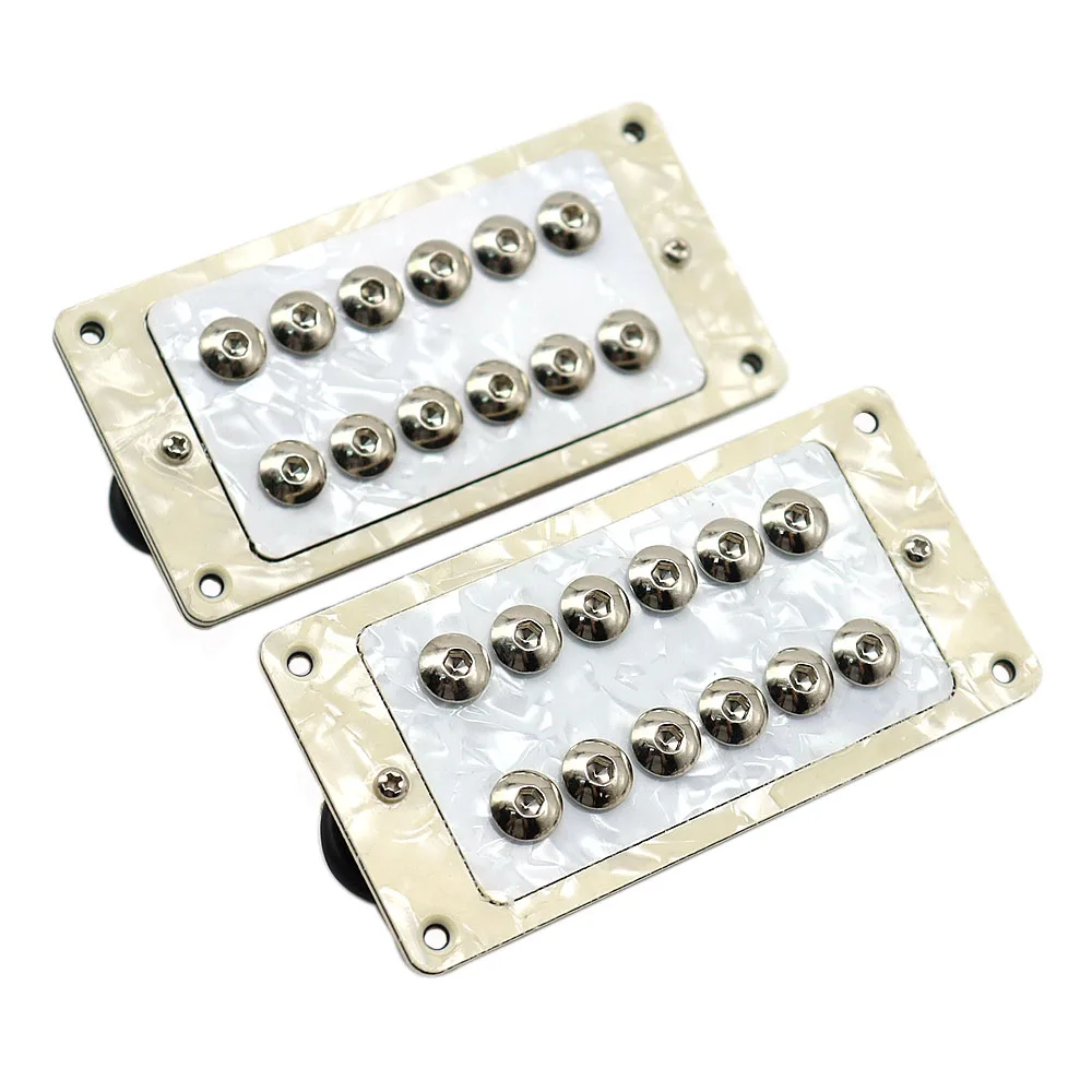 Set of Guitar Humbucker Pickup Umbrella-head Screws Neck&Bridge Pickup with PVC Pearl Guard Patch&Frame