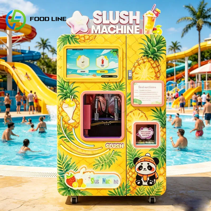 Ice Slush Vending Machine Frozen Drink Machine Slushy Maker Smoothie Style Beverage for Mall Airport Cinema Station Customized