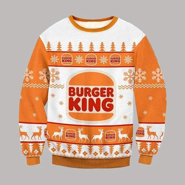 الخريف والشتاء البيرة برغر كينغ كرنفال عيد الميلاد نمط المتضخم الرجال والنساء الأسرة ارتداء جولة الرقبة هوديي #5