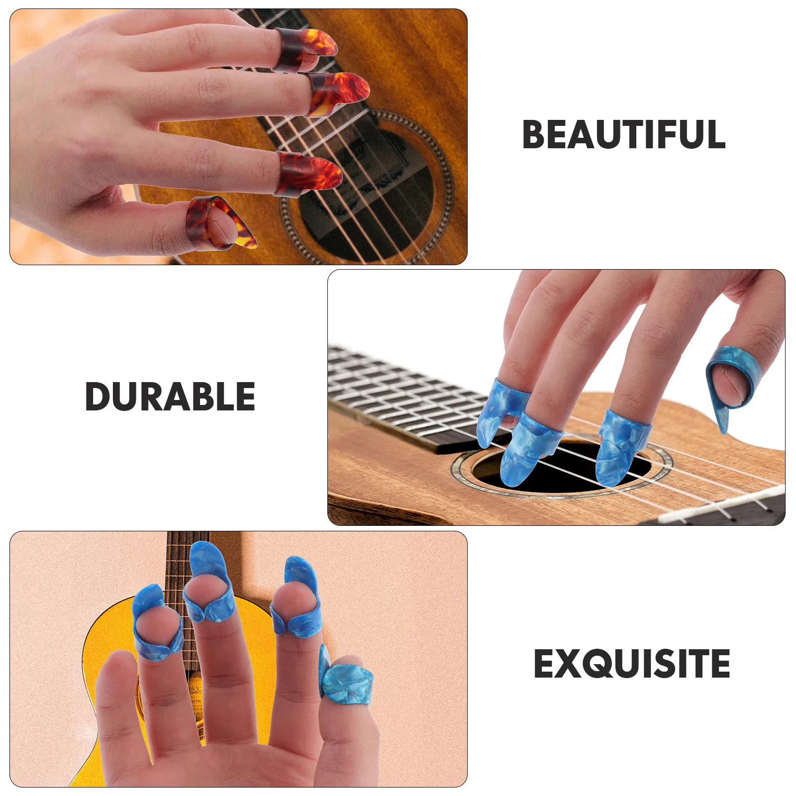 

1 set 1 Set Of Ultra Thin Guitar Finger Compact Thumb Picks Durable Accessories For Music Lovers Lightweight Plectrum Bass Picks