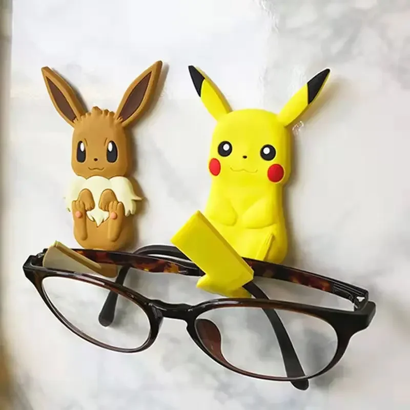 Pikachu Seamless Sticky Hook PPokemons Anime Leafeon Sylveon Accessory Key Figure Tail Flexible Hooks Home Room Decoration Gift