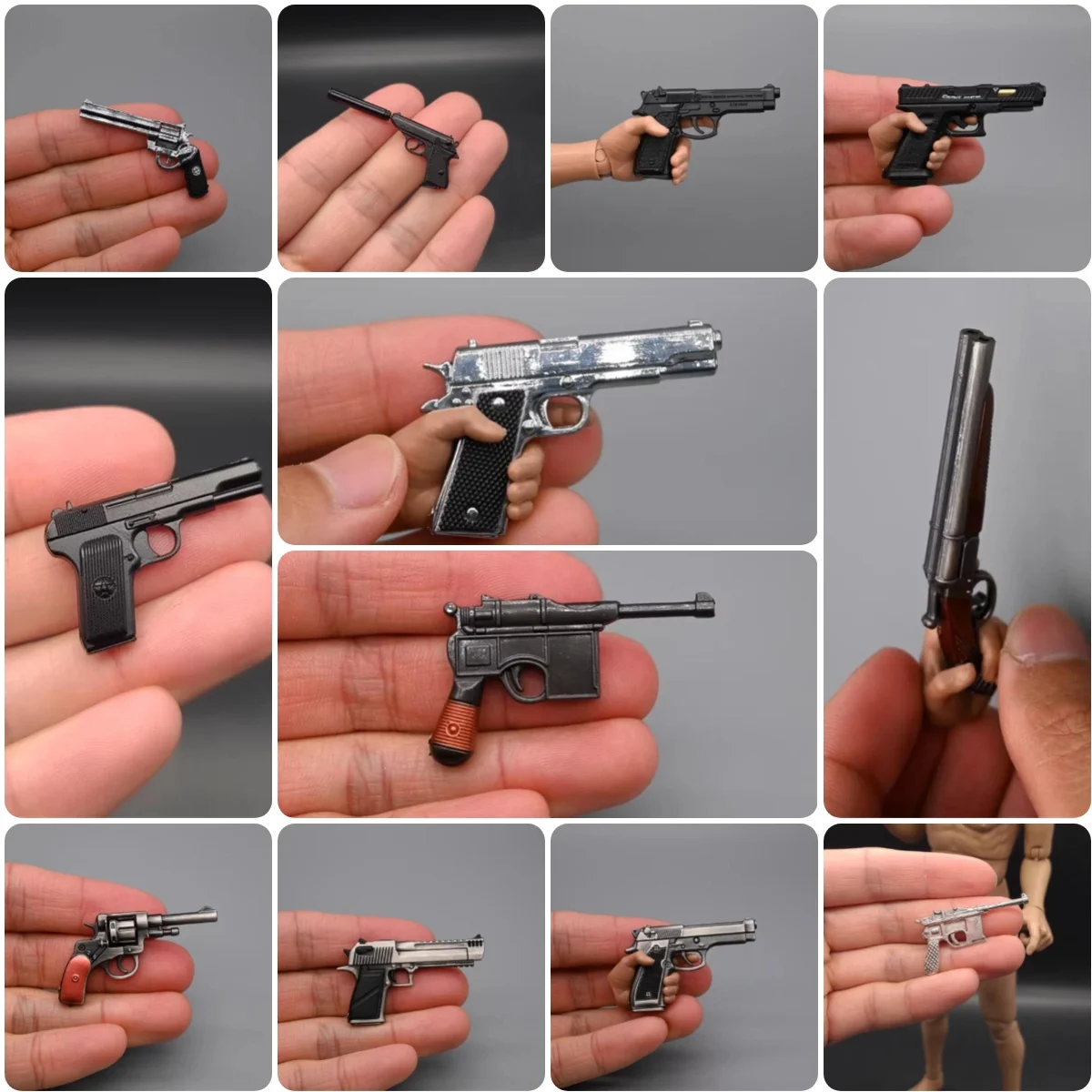 

Big Sales 1/6th Soldier Doll Mini Toy Weapons Model The Secondary Weapons C96 Eagle The Silver Type92 Not Real PVC Material DIY