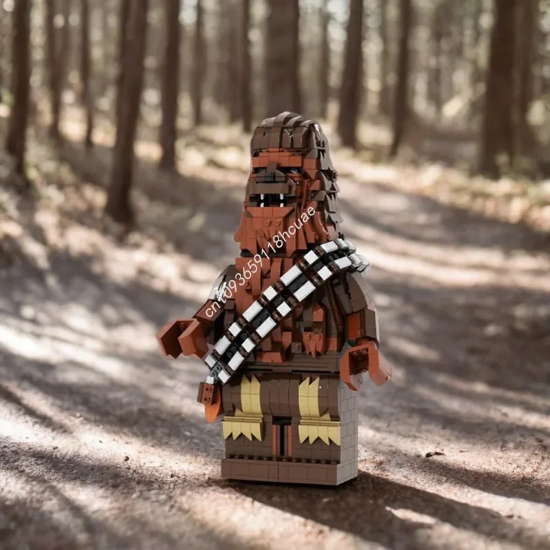 1276-Piece MOC Star Batter Chewbacca Minifig Sculpture – Detailed Wookiee Model For Education & Birthday DIY Toys Gift