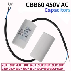 2pc CBB60 Motor Run Capacitors 450VAC Starting Capacitor 5% for Washing Machine 450V 3UF 4UF 5UF 6UF 8UF 10UF 12UF 15UF 18UF 20U