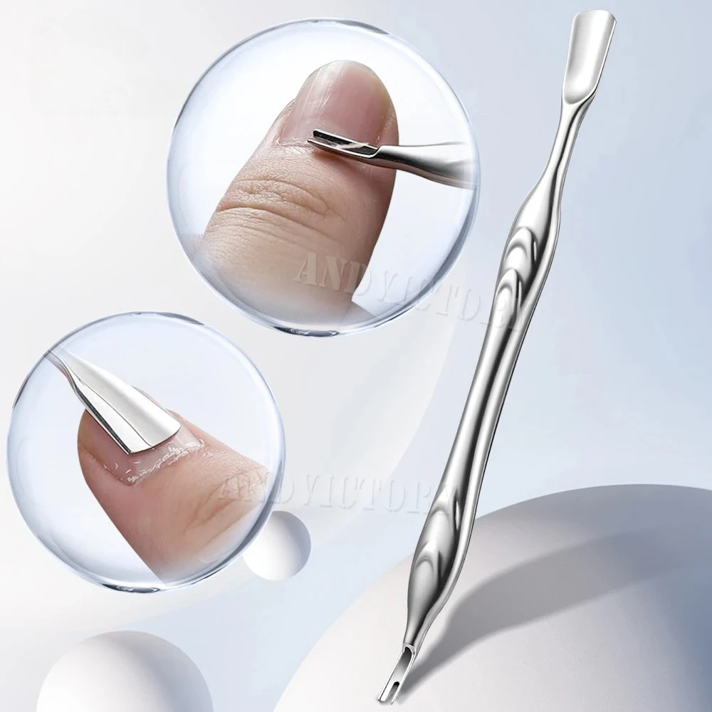 

1 шт., средство для удаления кутикулы из нержавеющей стали, толкатель омертвевшей кожи, хирургический инструмент для дизайна ногтей, маникюрный инструмент, скребок, очиститель для ногтей, триммер