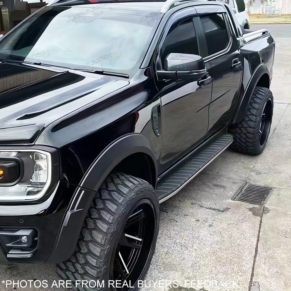 ABS Matte Black Fender Flares For Ford Ranger Next Gen T9 2023 2024 2025 2026 35mm Wide Off-road Wheel Arch Fender
