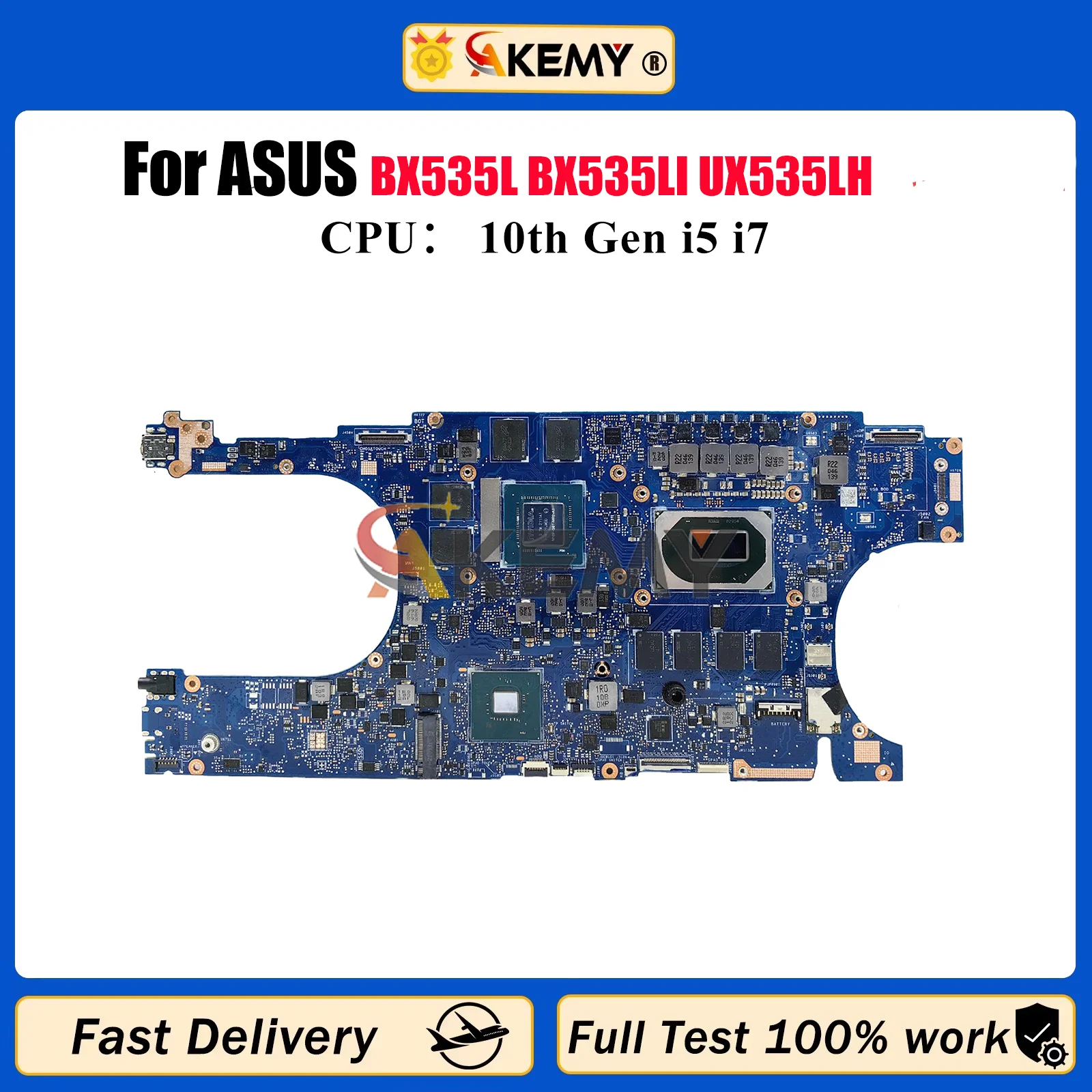 

UX535LH Материнская плата для ноутбука ASUS ZenBook UX535 BX535L BX535LH BX535LI UX53Li UX53LH Материнская плата для ноутбука с 10-го поколения i5 i7