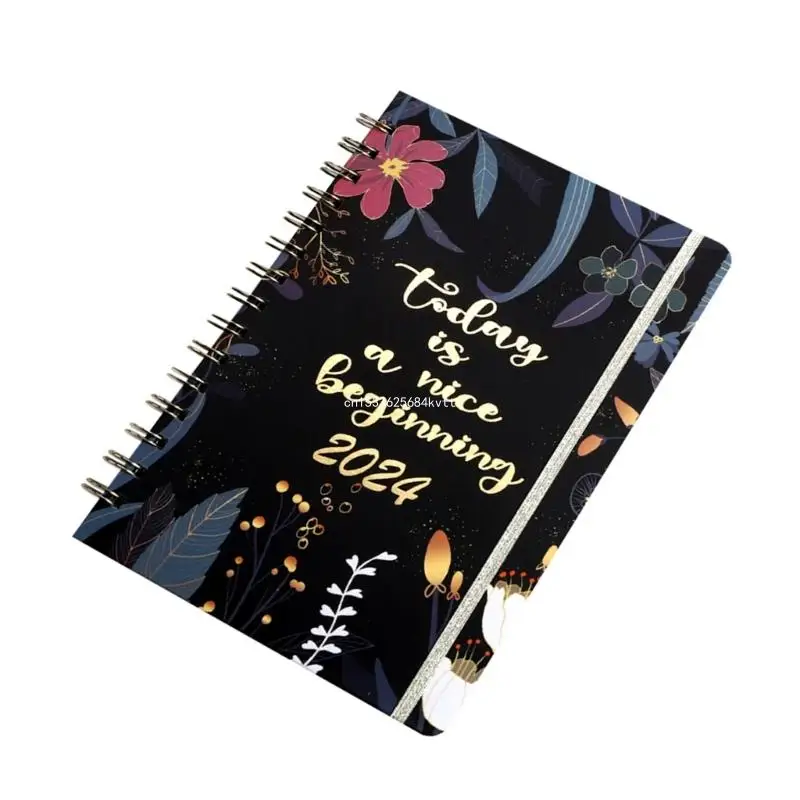 2024 Weekly Monthly Planner Twin-coil Binding Planner Notebook Appointment Book Dropship