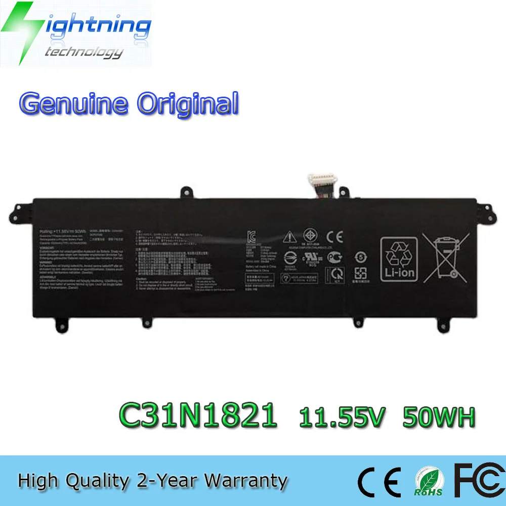 New Genuine Original C31N1821 11.55V 50Wh Laptop Battery for ASUS ZenBook S13 UX392FA UX392FN UX392FN-XS71 UX392