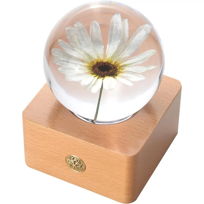 LI GARDEN Forever Flowers Various and Original Color Flower in 3D Crystal Ball Present for Girlfriend Wife Mom Women Birthd