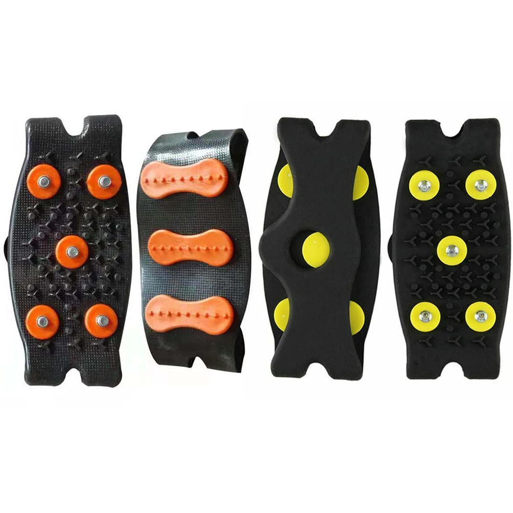 1 Pairs 5-Stud Snow Ice Claw Anti Slip Climbing Crampons Grips Unisex Shoes Boots Covers Outdoor Chain Shoe Spikes for Winter