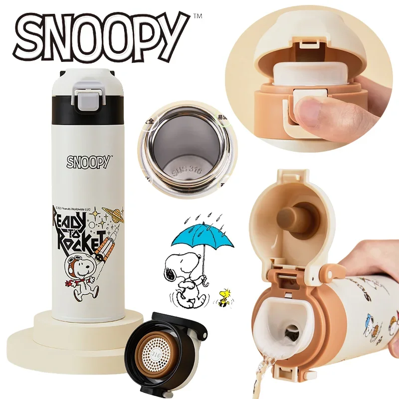 

500 мл Snoopy Изолированная емкость для воды большая емкость из нержавеющей стали термобутылка для воды портативная уличная спортивная герметичная чашка