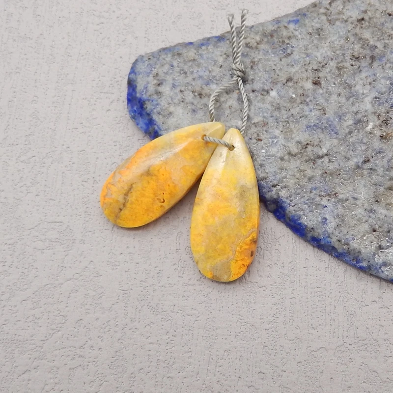 Natural Bumble Bee Stone Earring Bead,Water Drop Earrings Accessories For Women,Fashion Jewelry DIY Making 28x12x4mm 5g