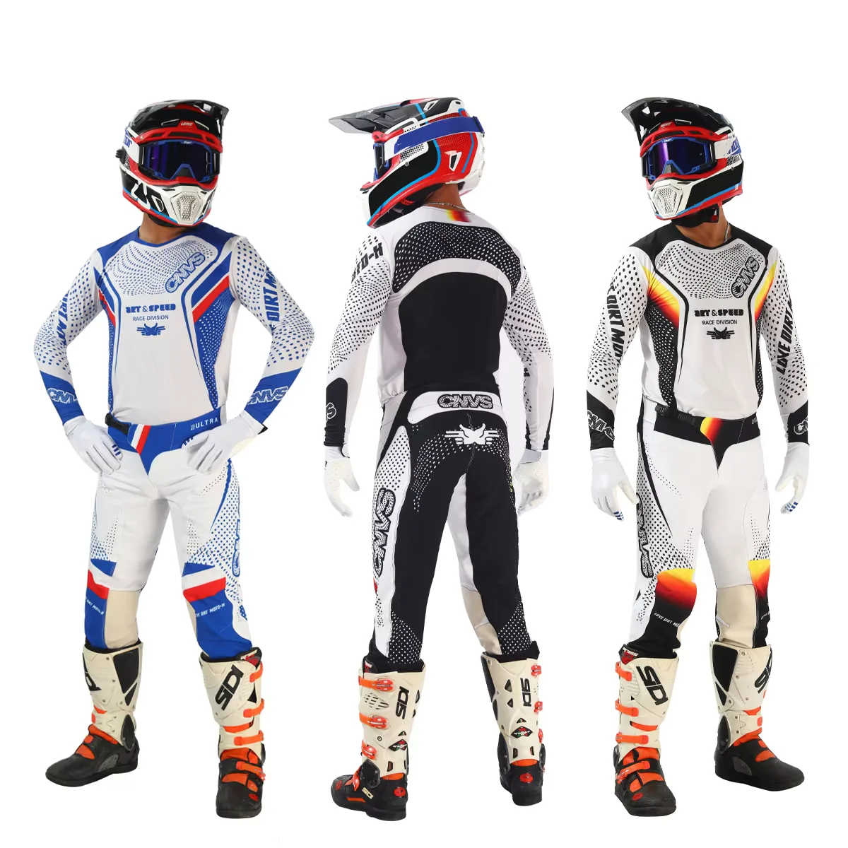 طقم ملابس دراجات نارية CNVS لل - مراجعة Motorcycle Gear White وسعره