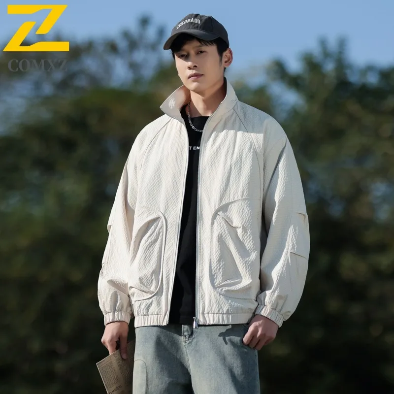 

COMXZ 2025 весна осень L 9XL модная молодежная повседневная мужская куртка больших размеров