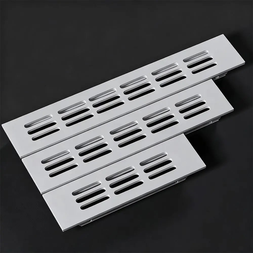 Aluminum Alloy Cabinet Breather Hole Cover Rectangle Breathable Mesh Wardrobe Air Vent Decor 30mm Wide Ventilation Grille