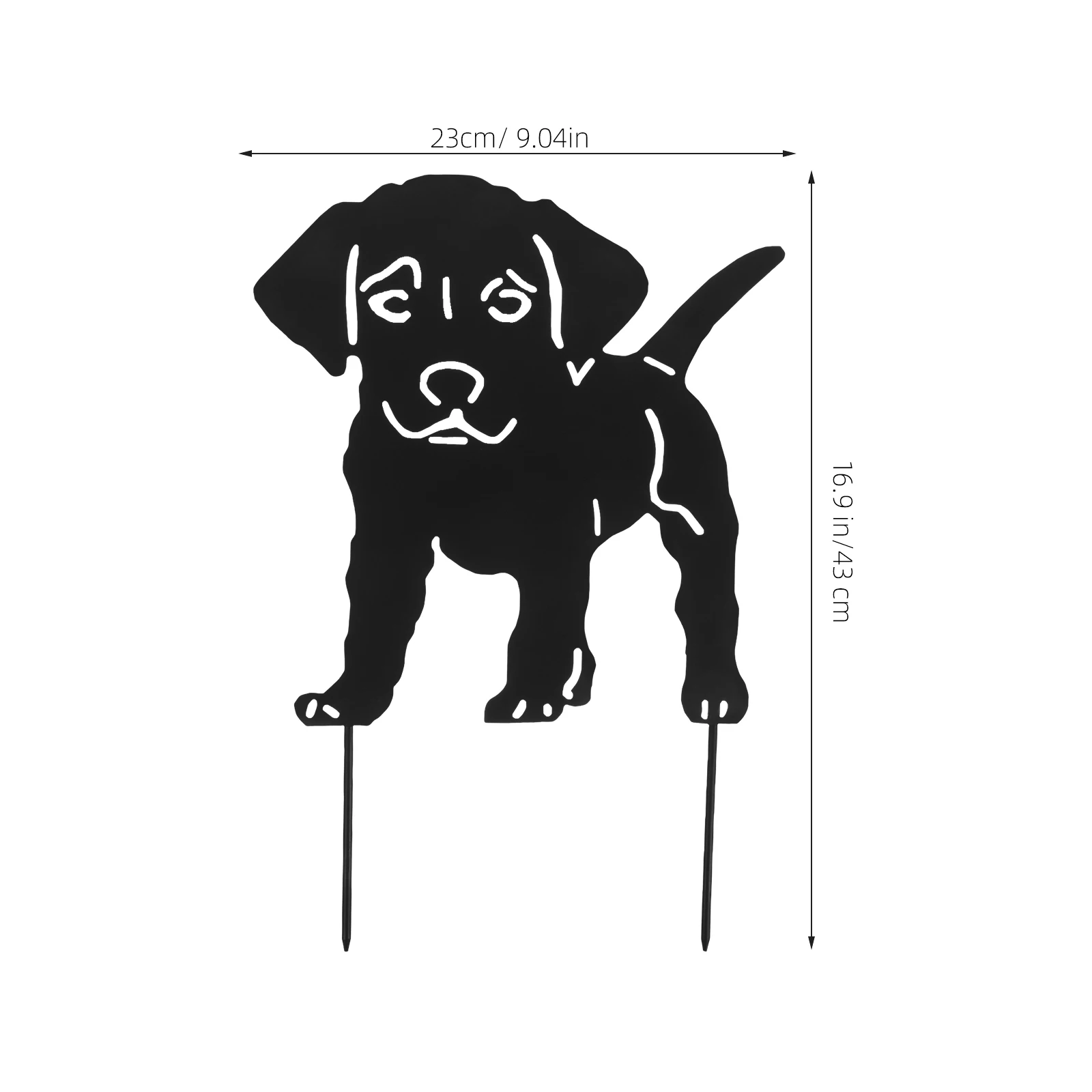 

1pc Retro Puppy Flower Insert Iron Garden Decor Statue Cute Dog Shape Durable High Grade Safe No Deformation Outdoor Farmhouse