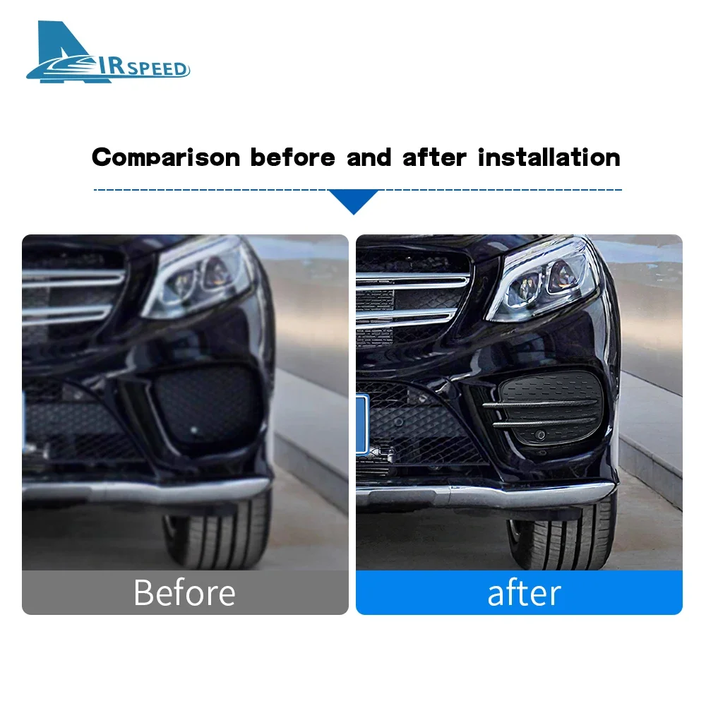 Front Bumper Fog Light Covers Lip Splitter Spoiler Grill Grille for Mercedes-Benz GLE GLS GLE Coupe W166 X166 C292 2016-2019 view 4