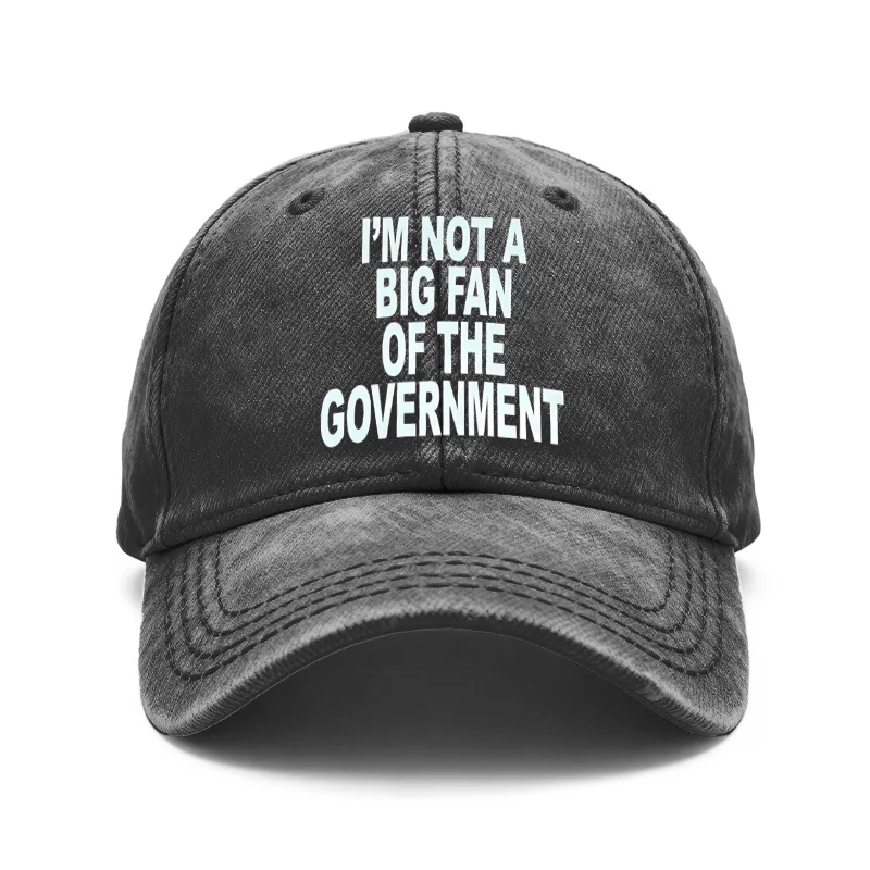 Vintage Washed Baseball Cap, Unisex Style - Adjustable Unisex Cap with the Phrase I Don'T Like the Government Very Much, Suitable for Casual Outdoor Wear, a Gift That Can Be Worn in All Seasons