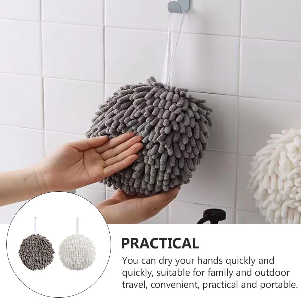 

2Pcs Spherical Household Towel Ball Strong for Kitchen Sink Bathroom Drying Convenient Hanging Hand Towel