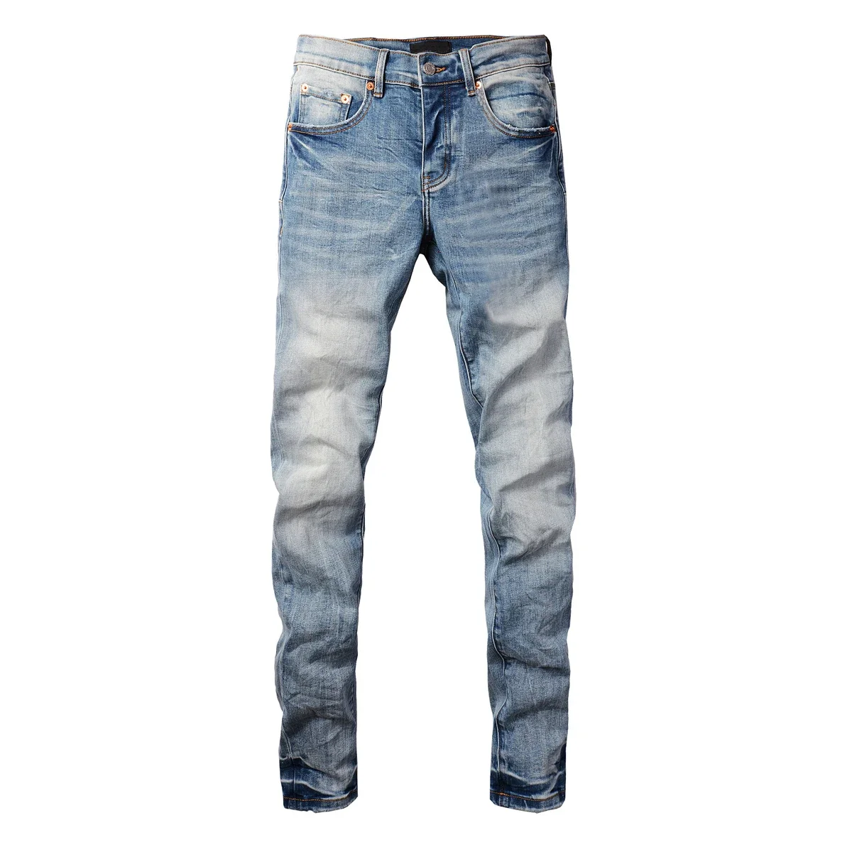 

American Style Jeans Men Fashion Top quality High Street Patch Repair Low Rise Skinny Denim pants skinny jeans men