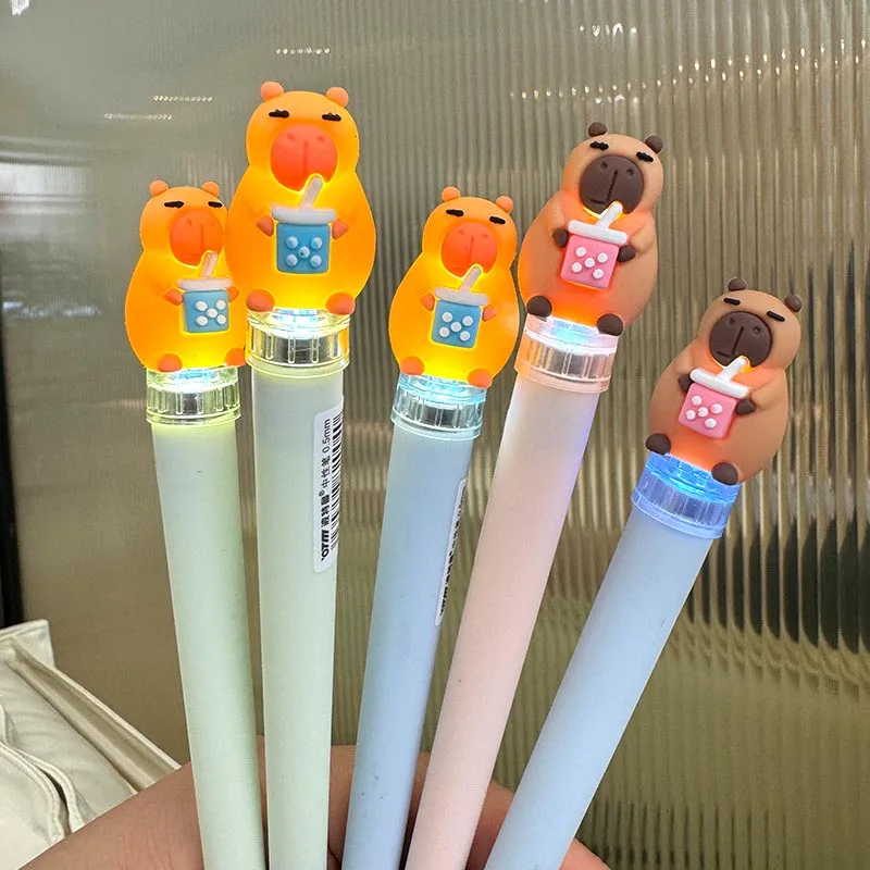 

36pcs/lot Creative Capybara Light Gel Pen Cute 0.5mm Black ink Signature Pens School Writing Supplies Promotional Gift