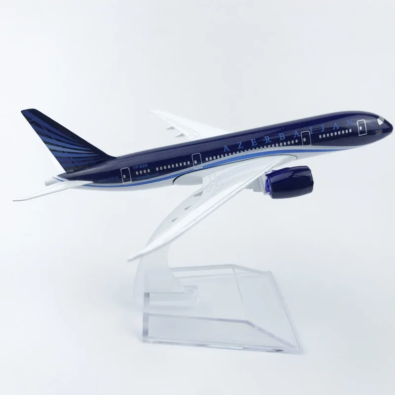 16cm B787 Azerbaijan Airlines Airbus 1:400 Scale Boeing 787 Airline Die-cast Alloy Metal Airplane Model Toy (with Stand)