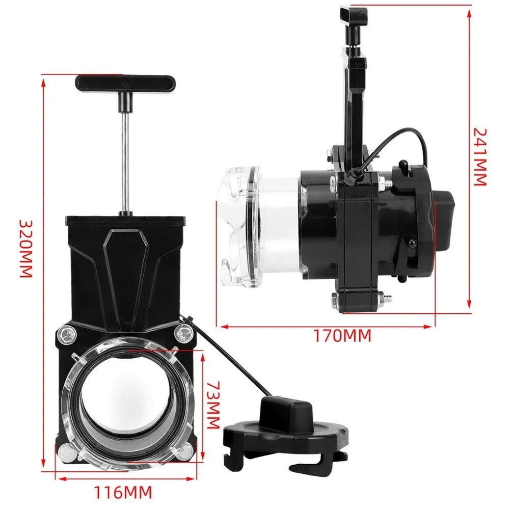 Manual for rv Sewer Gate Valve 3 Inch Drain Twist-On Cap Clear Viewing Window Compatible with Most Bayonet Systems