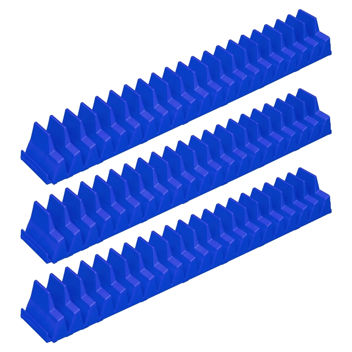 

New 3Pcs Magnetic Wrench Organizer Easy to Install Portable Tool Storage Shelf Wrench Holder for Tool Drawer Storage Blue