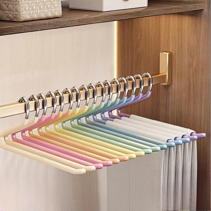 

8PCS Goose-shaped Trouser Rack for Household Seamless Trousers Hanger Special Non-slip Stainless Steel Rainbow Drying Rack