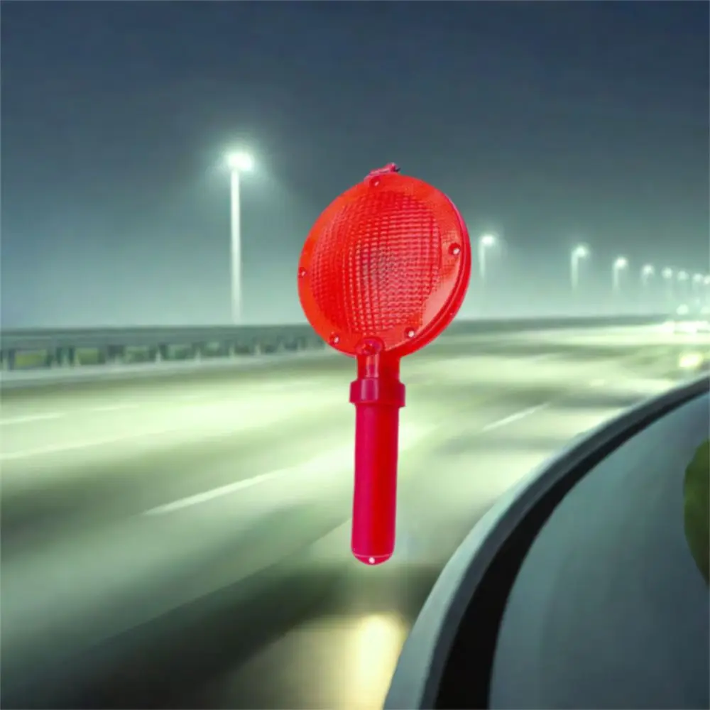 Waterproof Handheld LED Barricade Light with Hanging Ring LED Light Source Traffic Safety Light Strobe Function High Visibility