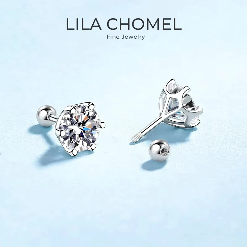 

Lover Valentine's Day 18K White Gold Girl Birthday Gift Earrings 0.3/0.5/0.8/1/2CT Moissanite Diamond PT950 Women Christmas Gift