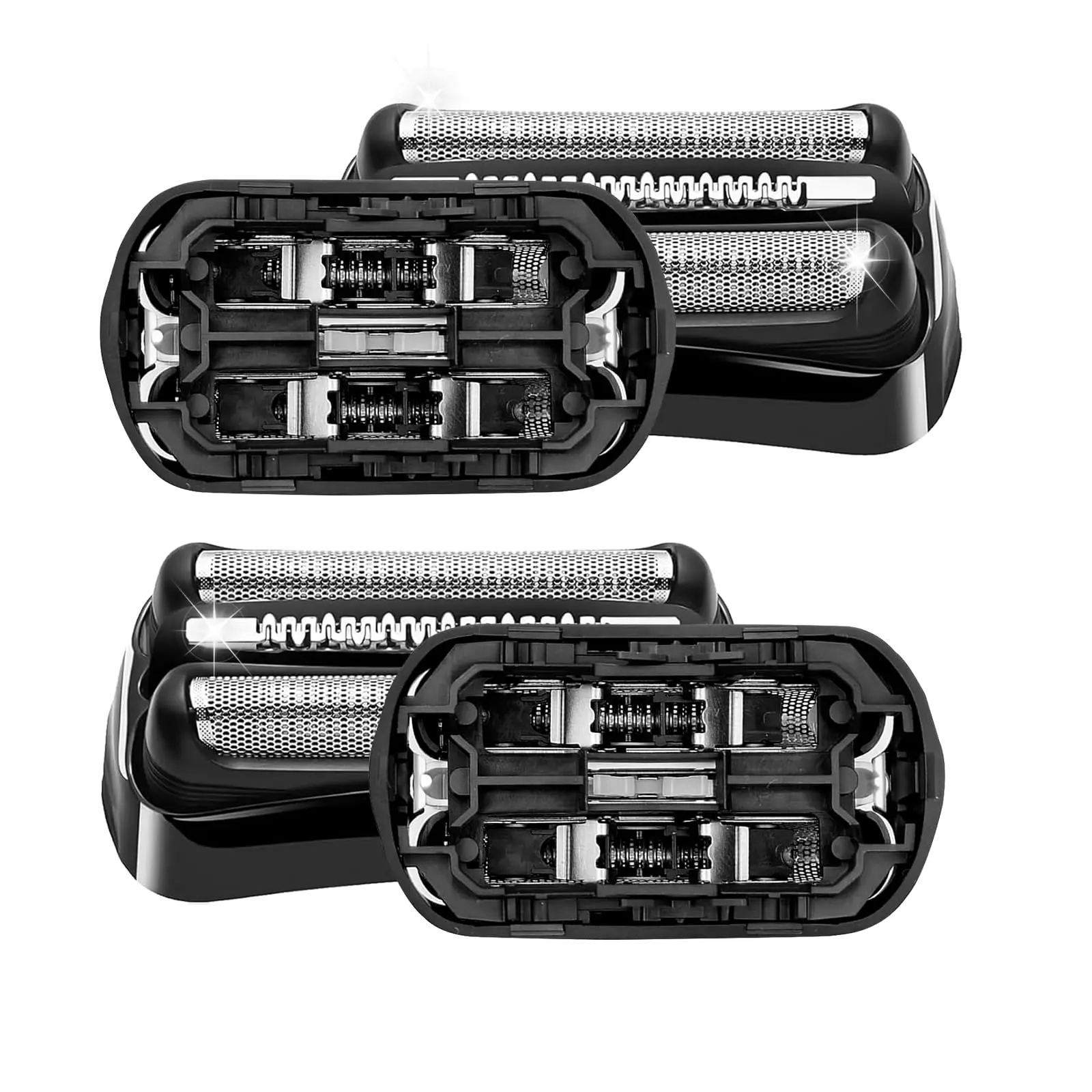 2PCS Replacement Shaver Heads for Braun Series 3 Wet and Dry Replacement Head Foil Compatible with Braun Razor 300s,301s,310s