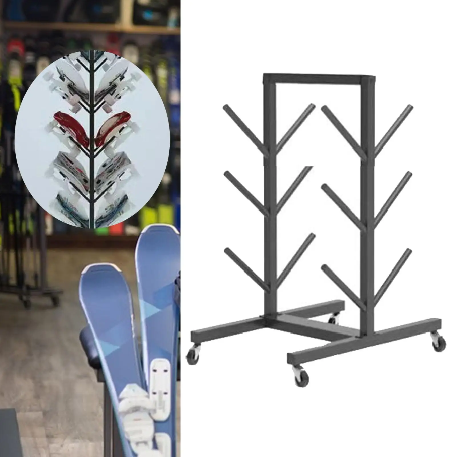 Skateboard Rack with Wheels Skateboard Organizer Floor Stand Floor Rack