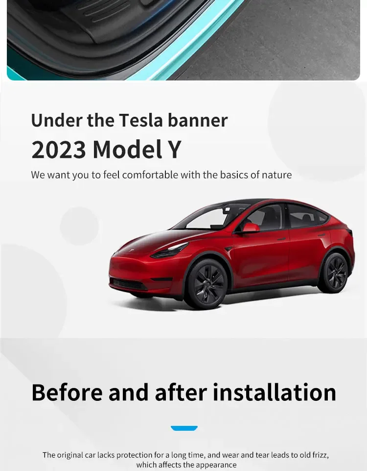 Geeignet für Tesla 2021-2024 Model Y – TPE Kofferraumschutz, Kratzfeste Heckabdeckung & Stoßstangen-Organizer-Pad. – Detail 2